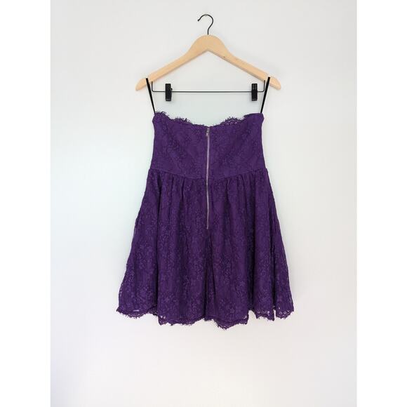 NWT NBD Revolve Daimilee Lace Strapless Mini Dress in Ultra Violet - Picture 5 of 10